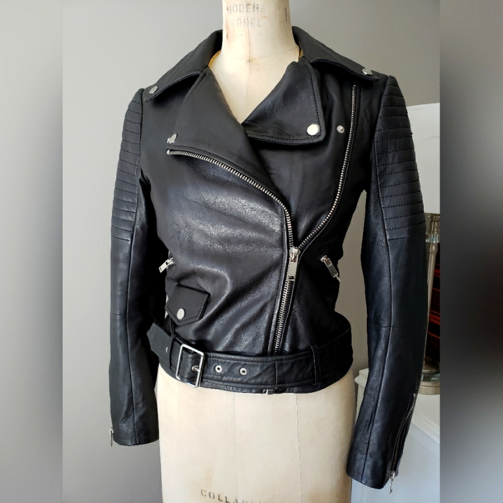 Black leather jacket